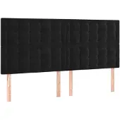 vidaXL Hoofdbord zwart 200x5x118/128 cm fluweel