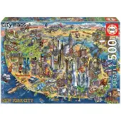 Sonstige Verlage - puzzel - 500 stuks - Kaart New York
