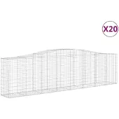 vidaXL Schanskorven 20 st gewelfd 400x50x100/120 cm ijzer