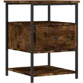 vidaXL Nachtkastje 40x42x56 cm bewerkt hout gerookt eikenkleurig