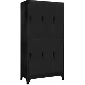 vidaXL Lockerkast 90x45x180 cm staal zwart