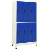 vidaXL Lockerkast 90x45x180 cm staal grijs en blauw