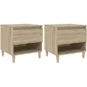 vidaXL Nachtkastjes 2 st 50x46x50 cm bewerkt hout sonoma eikenkleurig