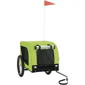 vidaXL Hondenfietstrailer oxford stof en ijzer groen en zwart