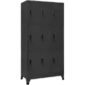 vidaXL Lockerkast 90x45x180 cm staal antracietkleurig