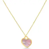 Victorious Dames Ketting Goudkleurig – Roze Hart – 45 t/m 50 CM