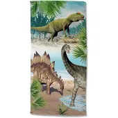 Good Morning strandlaken Dino's - Polyvelours (75x150 cm)