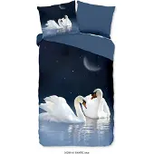 Muller Textil Pure Dekbedovertrek "Share" - Blauw - (140x220 cm) - 100% Polyester
