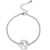 Victorious Dames Armband Zilverkleurig – Zilverkleurige Wereldbol – 14 t/m 18cm