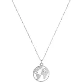 Victorious Dames Ketting Zilverkleurig – Wereldbol – Aarde - 45cm