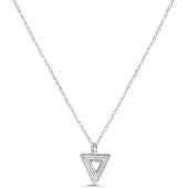 Victorious Dames Ketting Zilverkleurig – Driehoek Hanger – 41 t/m 46 CM