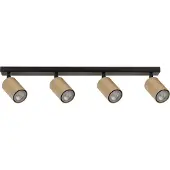 Sigma Plafondspot Zoom, 4-lamps, zwart/goud dimbaar, zwart, Woon-/ Eetkamer, metaal, Modern, buitenspot