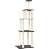 vidaXL Kattenmeubel met sisal krabpalen 183 cm donkergrijs