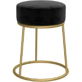 vidaXL Hocker rond fluweel zwart