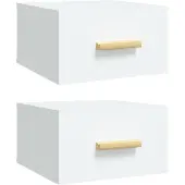vidaXL Nachtkastjes 2 st wandgemonteerd 35x35x20 cm wit