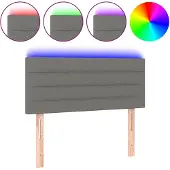 vidaXL Hoofdbord LED 100x5x78/88 cm stof donkergrijs