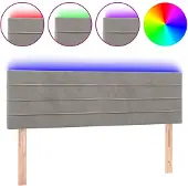 vidaXL Hoofdbord LED 144x5x78/88 cm fluweel lichtgrijs