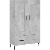 vidaXL Hoge kast 69,5x31x115 cm bewerkt hout betongrijs
