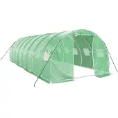 vidaXL Tuinkas met stalen frame 24 m² 8x3x2 m groen