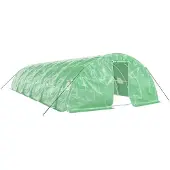 vidaXL Tuinkas met stalen frame 60 m² 12x5x2,3 m groen
