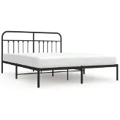 vidaXL Bedframe met hoofdeinde, zwart metaal, 183x213 cm