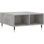 vidaXL Salontafel 60x60x30 cm bewerkt hout betongrijs