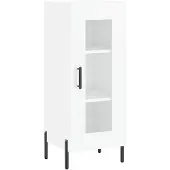 vidaXL Dressoir 34,5x34x90 cm bewerkt hout hoogglans wit