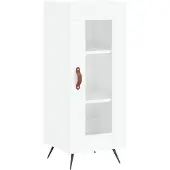 vidaXL Dressoir 34,5x34x90 cm bewerkt hout hoogglans wit