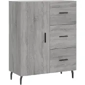 vidaXL Dressoir 69,5x34x90 cm bewerkt hout grijs sonoma eikenkleurig
