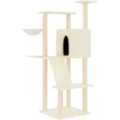 vidaXL Kattenmeubel met sisal krabpalen 143 cm crèmekleurig