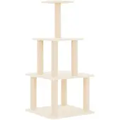 vidaXL Kattenmeubel met sisal krabpalen 111 cm crèmekleurig