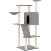 vidaXL Kraboom met sisal krabpalen, lichtgrijs, 143 cm