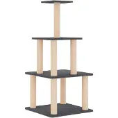 vidaXL Kattenmeubel met sisal krabpalen 111 cm donkergrijs
