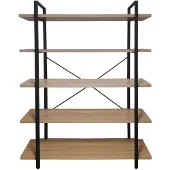 Erro Boekenrek - Boekenkast - 5 planken - 120x33x178 cm - Zwart Bruin