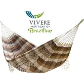 VIVERE Braziliaanse geblokte 2-persoons hangmat Kleur: bruin