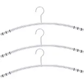 Alpina kledinghangers - 3x - zilver - RVS - L45,5 x B16 x H1,2 cm - Kledinghangers