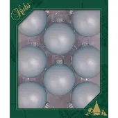 Merkloos 8x Aqua blauwe matte kerstballen van glas 7 cm - Kerstbal