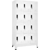 vidaXL Lockerkast 90x45x180 cm staal wit