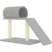 vidaXL Kattenmeubel met tunnel en ladder 55,5 cm lichtgrijs