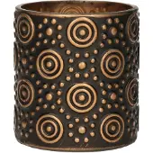 Countryfield Luxe theelichthouder - Fantasy - zwart/brons - D7 x H8 cm - Waxinelichtjeshouders