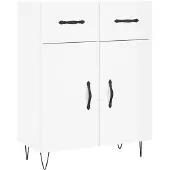 vidaXL Dressoir 69,5x34x90 cm bewerkt hout hoogglans wit