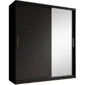 Meubella | Kledingkast mat zwart 180x62x200 schuifdeur