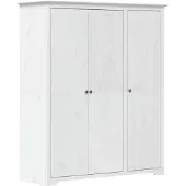 vidaXL Kledingkast BODO 146x53,5x173 cm massief grenenhout wit
