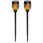 Benson Tuinlamp Solar Fakkel Met Flame Effect - 2 Stuks