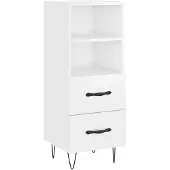vidaXL Dressoir 34,5x34x90 cm bewerkt hout hoogglans wit