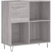 vidaXL Platenkast 84,5x38x89 cm bewerkt hout grijs sonoma eikenkleurig