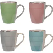 Excellent houseware koffie/thee mokken - 4x - aardewerk - 360 ml