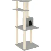 vidaXL Kattenmeubel met sisal krabpalen 123 cm lichtgrijs