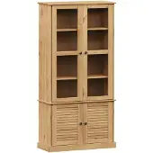 vidaXL Vitrinekast VIGO 85x35x170 cm massief grenenhout