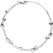 Victorious Dames Armband Zilverkleurig – Zilverkleurige Hartjes – 13.5 t/m 18cm
